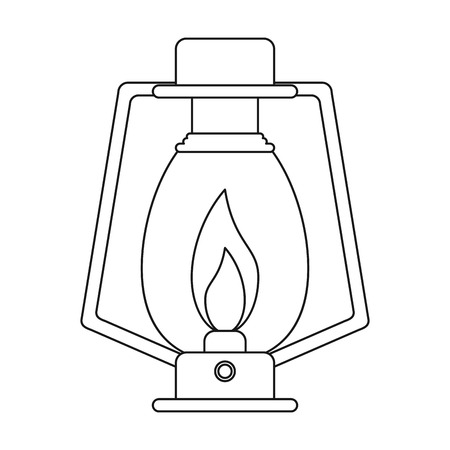 outline lamp kerosene old lantern camping vector illustration eps 10のイラスト素材
