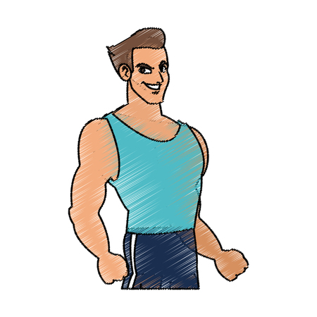 Man cartoon icon. Male avatar person people and human theme. Isolated design. Vector illustrationのイラスト素材