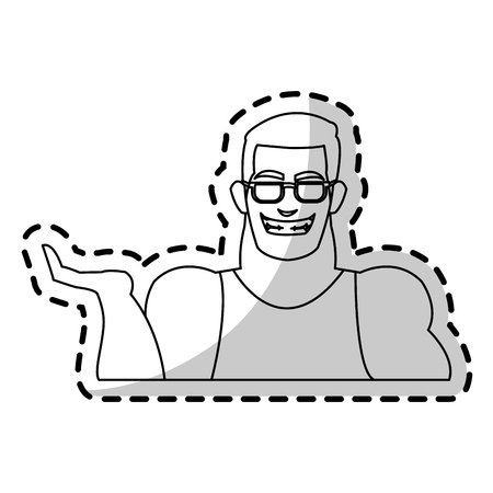 Man cartoon icon. Male avatar person people and human theme. Isolated design. Vector illustrationのイラスト素材