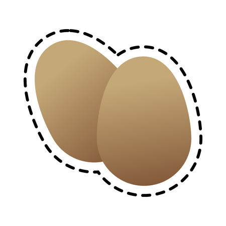 Eggs icon. Healthy organic fresh and natural food theme. Isolated design. Vector illustrationのイラスト素材
