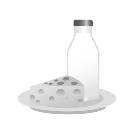 Milk and cheese  icon. Healthy organic fresh and natural food theme. Isolated design. Vector illustrationのイラスト素材