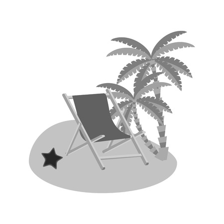 Palm tree icon. Nature plant and summer season theme. Isolated design. Vector illustrationのイラスト素材