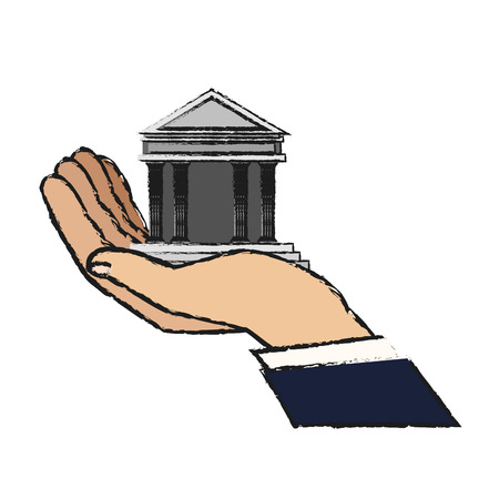 Bank icon. Money financial item commerce market and buy theme. Isolated design. Vector illustrationのイラスト素材