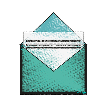 Envelope icon. Email mail message letter and marketing theme. Isolated design. Vector illustrationのイラスト素材