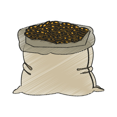 Money bag icon. Money financial item commerce market and buy theme. Isolated design. Vector illustrationのイラスト素材