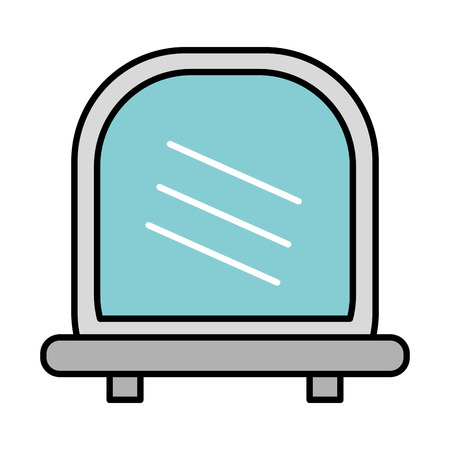Mirror icon. Hair salon supply utensil and barbershop theme. Isolated design. Vector illustrationのイラスト素材