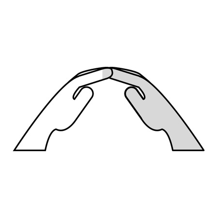 Human hand icon. Finger gesture palm and communication theme. Isolated design. Vector illustrationのイラスト素材