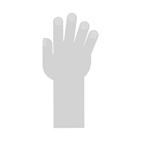 Human hand icon. Finger gesture palm and communication theme. Isolated design. Vector illustrationのイラスト素材