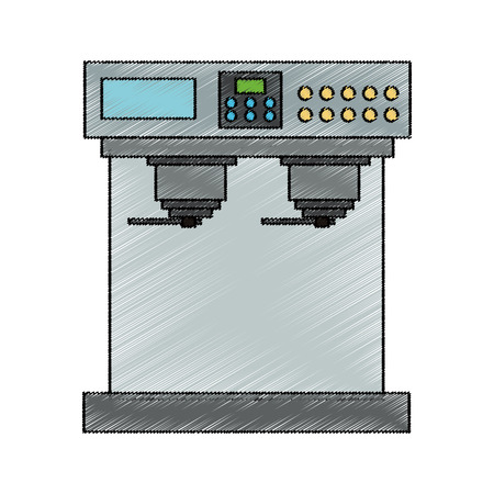 Coffee machine icon. Drink breakfast beverage and restaurant theme. Isolated design. Vector illustrationのイラスト素材