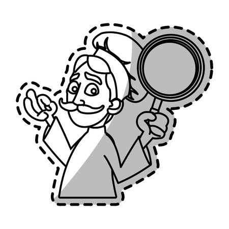 Male chef cartoon icon. Worker occupation profession and restaurant theme. Isolated design. Vector illustrationのイラスト素材