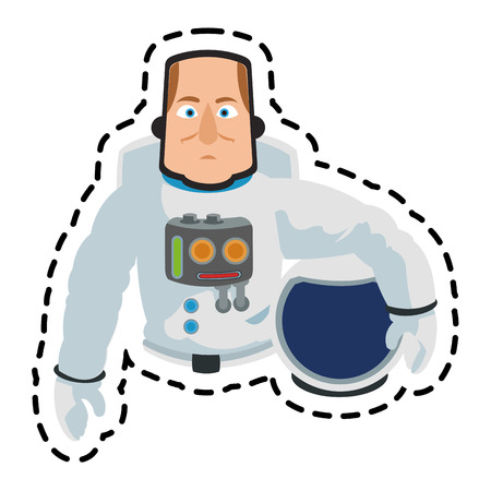 Astronaut cartoon icon. Spaceman cosmonaut pilot space and science theme. Isolated design. Vector illustrationのイラスト素材