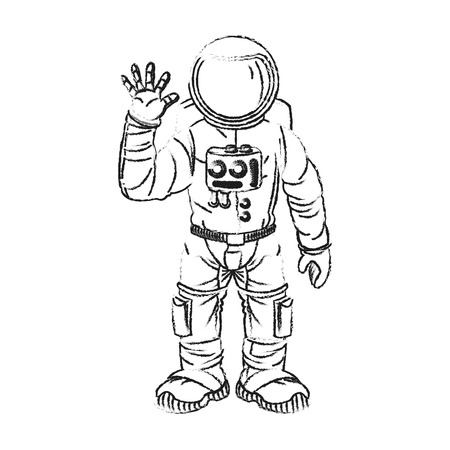 Astronaut cartoon icon. Spaceman cosmonaut pilot space and science theme. Isolated design. Vector illustrationのイラスト素材