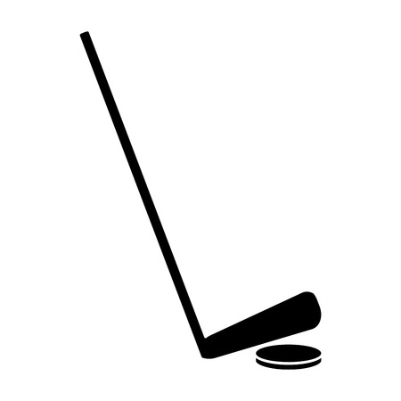 hockey game stick and puck pictogram vector illustration eps 10のイラスト素材