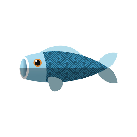 Fish icon. China cultura asia chinese theme. Isolated design. Vector illustrationのイラスト素材