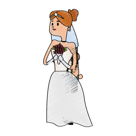 Bride icon. Wedding marriage love and married design. Vector illustrationのイラスト素材