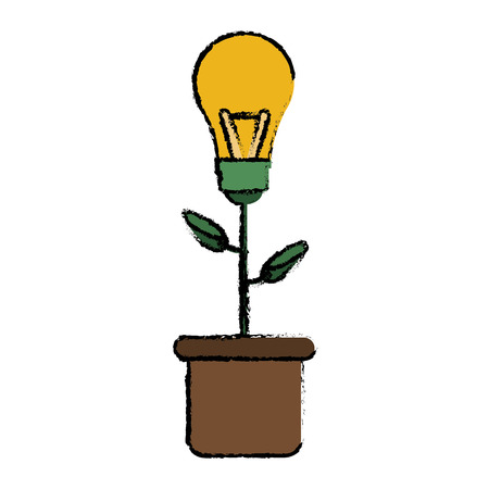 green bulb idea plant pot sketch vector illustration eps 10のイラスト素材
