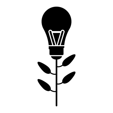 eco bulb idea plant silhouette vector illustration eps 10のイラスト素材