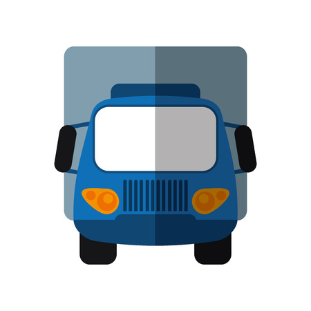 blue truck small cargo transportation shadow vector illustration eps 10のイラスト素材