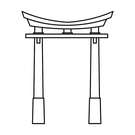 Arch icon. China cultura asia chinese theme. Isolated design. Vector illustrationのイラスト素材