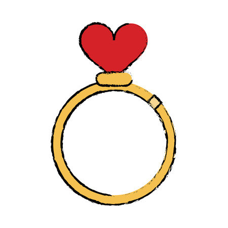 cartoon romance rings love heart wedding symbol vector illustration eps 10のイラスト素材