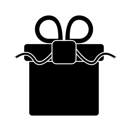 silhouette gift box with heart and bow vector illustration eps 10のイラスト素材