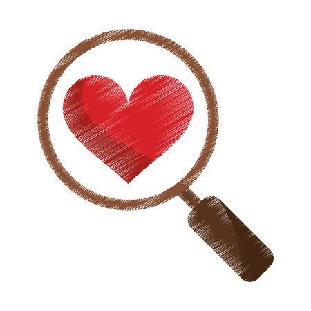 drawing heart love loupe search icon vector illustration eps 10のイラスト素材