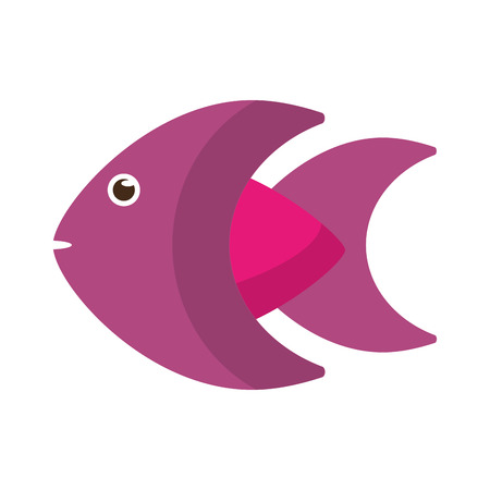 Fish animal cartoon icon. Sea life ecosystem fauna and ocean theme. Isolated design. Vector illustrationのイラスト素材