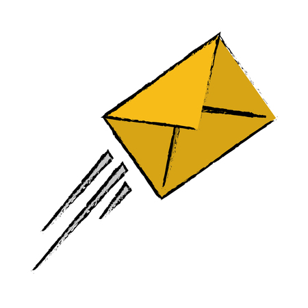 express mail email envelope flying sketch vector illustration eps 10のイラスト素材