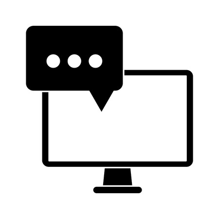 computer communication message bubble speak pictogram vector illustration eps 10のイラスト素材