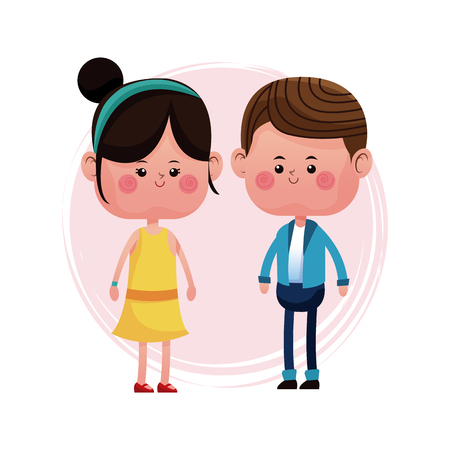 lovely young couple smiling vector illustration eps 10のイラスト素材
