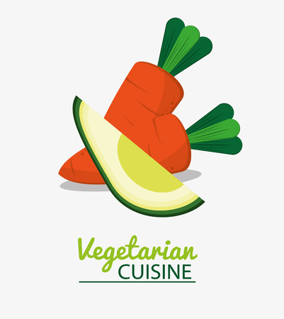 sliced avocado carrots vegetable vegetarian cuisine vector illustrationのイラスト素材