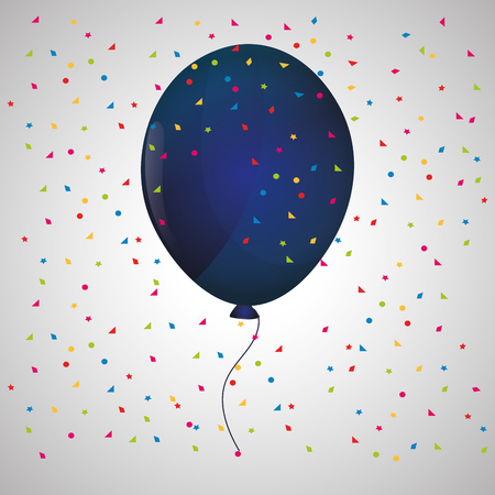 blue balloon confetti  white background vector illustrationのイラスト素材