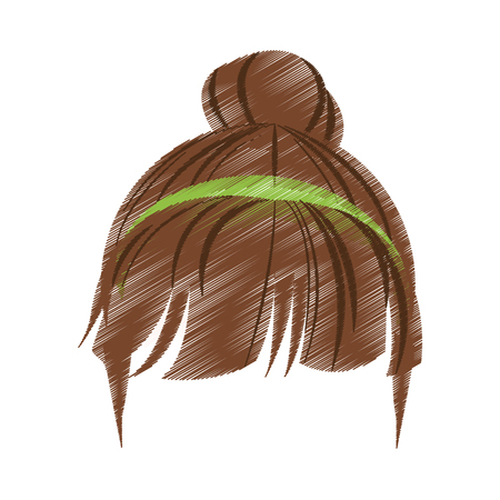 Woman hair icon. Girl female avatar person people and human theme. Isolated design. Vector illustrationのイラスト素材