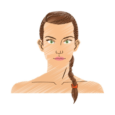 Woman cartoon icon. Girl female avatar person people and human theme. Isolated design. Vector illustrationのイラスト素材