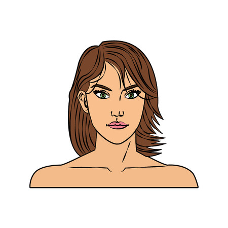 Woman cartoon icon. Girl female avatar person people and human theme. Isolated design. Vector illustrationのイラスト素材