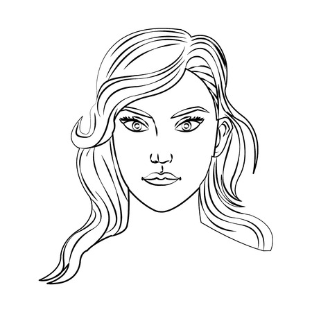 Woman cartoon icon. Girl female avatar person people and human theme. Isolated design. Vector illustrationのイラスト素材