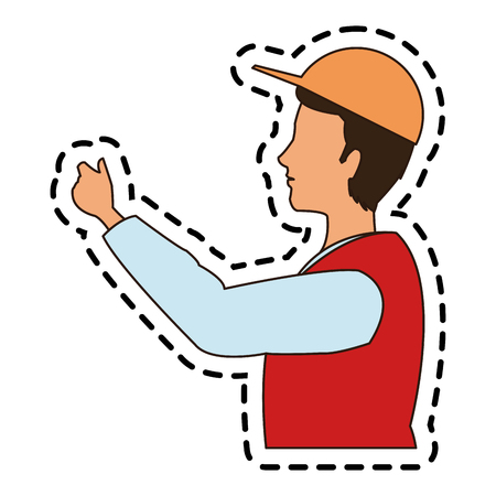 Man cartoon icon. Male avatar person people and human theme. Isolated design. Vector illustrationのイラスト素材
