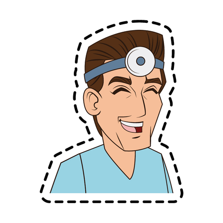 Doctor cartoon icon. Medical health care hospital and emergency theme. Isolated design. Vector illustrationのイラスト素材