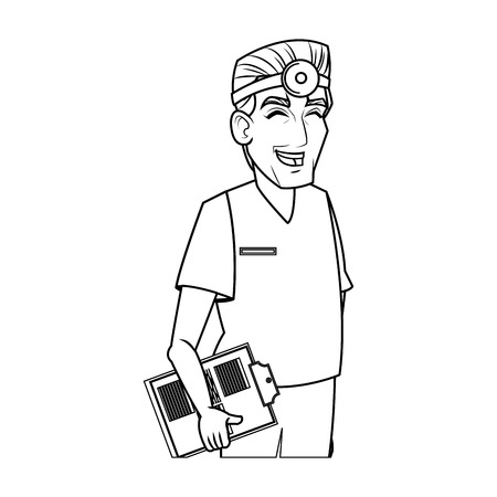 Doctor cartoon icon. Medical health care hospital and emergency theme. Isolated design. Vector illustrationのイラスト素材