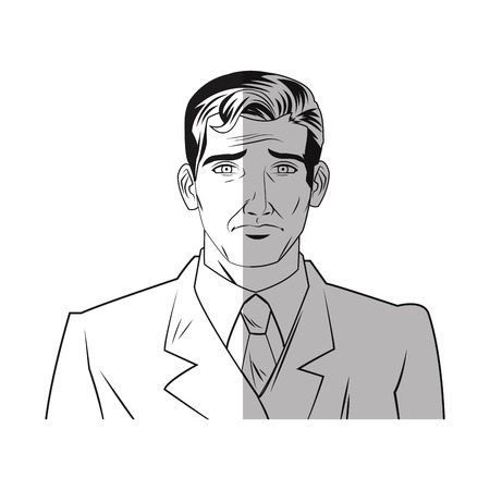 Man cartoon with suit icon. Male avatar person people and human theme. Isolated design. Vector illustrationのイラスト素材