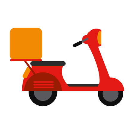 red motorcycle scooter delivery food vector illustration eps 10のイラスト素材