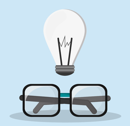 glasses bulb idea innovation creative vector llustration eps 10のイラスト素材