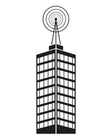 building telecommunication mast televisionのイラスト素材