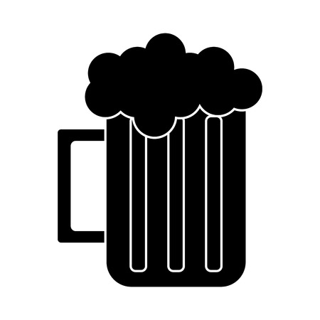 silhouette glass beer mug foam cold drinkのイラスト素材