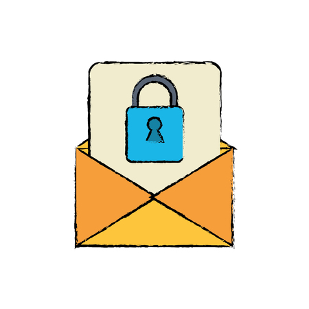 drawing email message security system technology vector illustration eps 10のイラスト素材