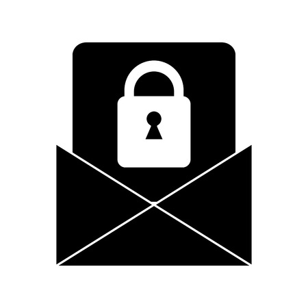 silhouette email message security system technology vector illustration eps 10のイラスト素材