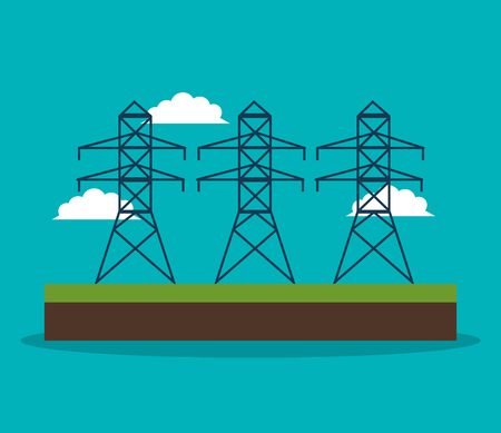 Energy tower icon. Ecology renewable and conservation theme. Colorful design. Vector illustrationのイラスト素材
