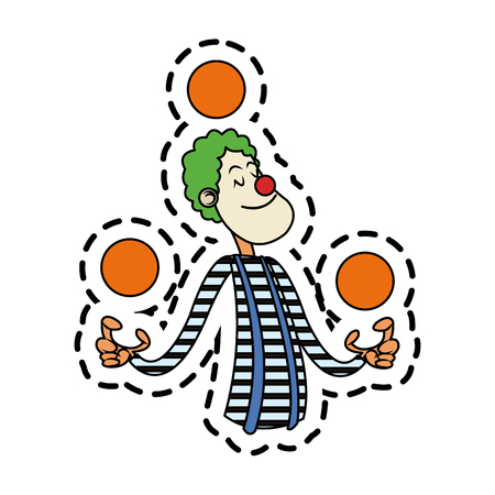 Circus clown icon. Carnival fair entertainment and performance theme. Isolated design. Vector illustrationのイラスト素材