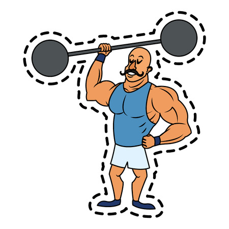 Circus strength man icon. Carnival fair entertainment and performance theme. Isolated design. Vector illustrationのイラスト素材