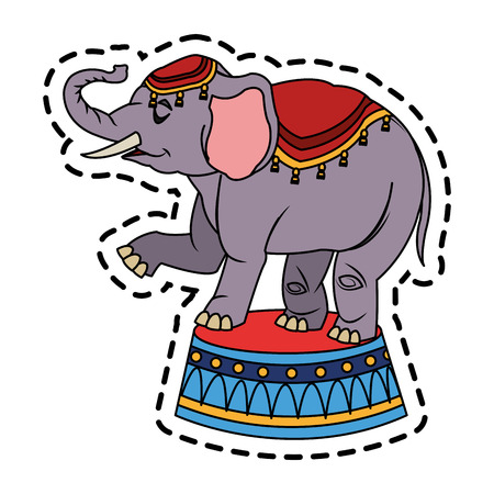 Circus elephant icon. Carnival fair entertainment and performance theme. Isolated design. Vector illustrationのイラスト素材